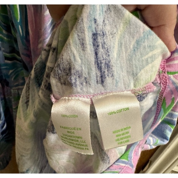 Lilly Pulitzer Women's Geanna Long Sleeve Dress Pink Blue Babydoll Beach Sz S - Picture 9 of 11